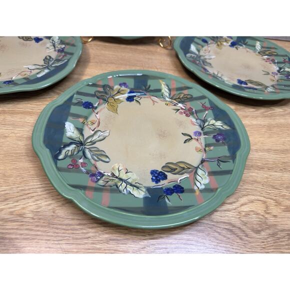Tracy Porter Beloved Country Collection 11” Dinner Plate Hand Painted ~4 Pc Set - Picture 3 of 7